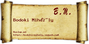 Bodoki Mihály névjegykártya