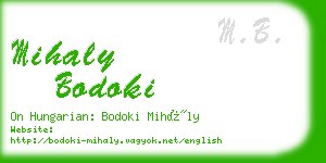 mihaly bodoki business card